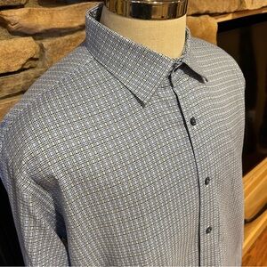 Bugatchi  blue‎ Patterned Shirt men’s size XL